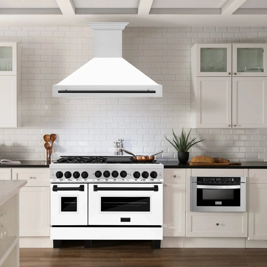 ZLINE 48" Autograph Stainless Wall Range Hood, 8654STZ-WM48-MB