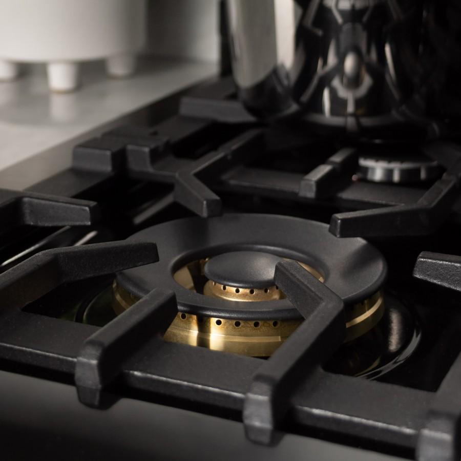 ZLINE 48" Black Stainless, Gas Burner, Electric Oven Range, RAB-48