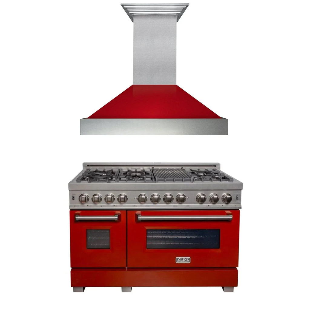 ZLINE 48" Bundle Range RAS-RG-48 & Range Hood 8654RG-48, 2KP-RASRGRH48