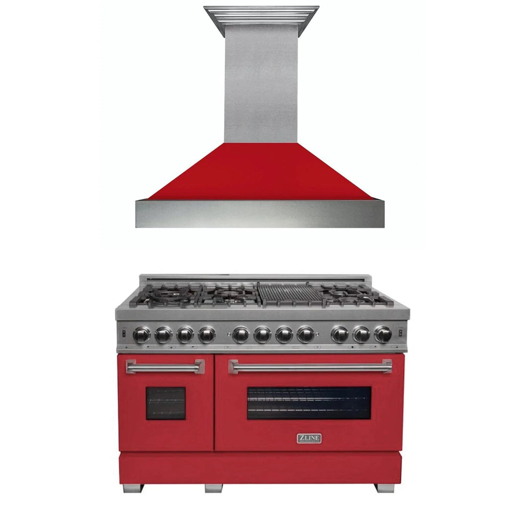 ZLINE 48" Bundle Range RAS-RM-48 & Range Hood 8654RM-48, 2KP-RASRMRH48