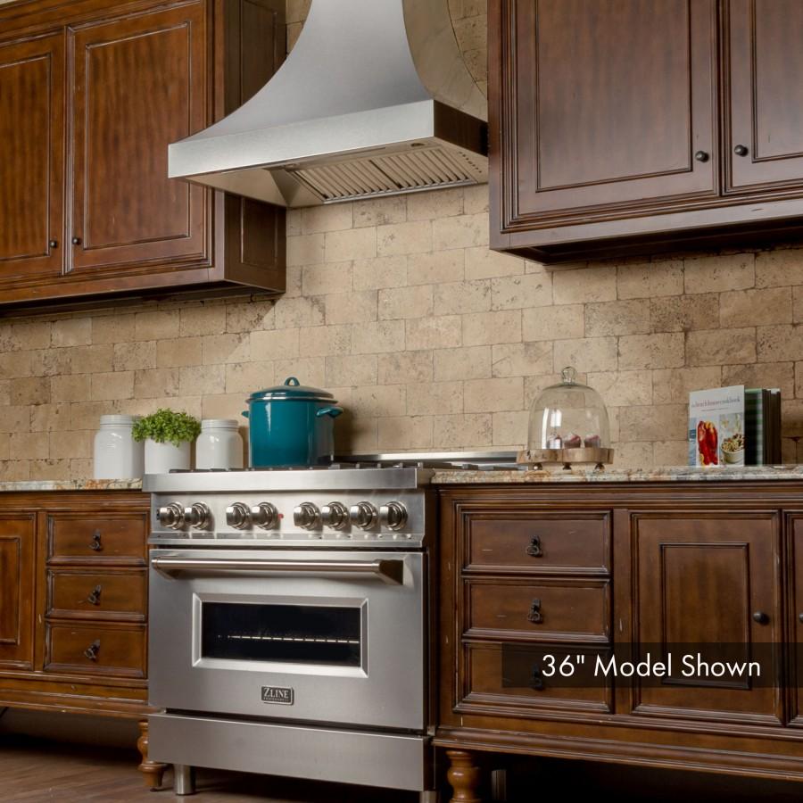 ZLINE 48" Designer Snow Stainless Finish Wall Range Hood, 8632S-48