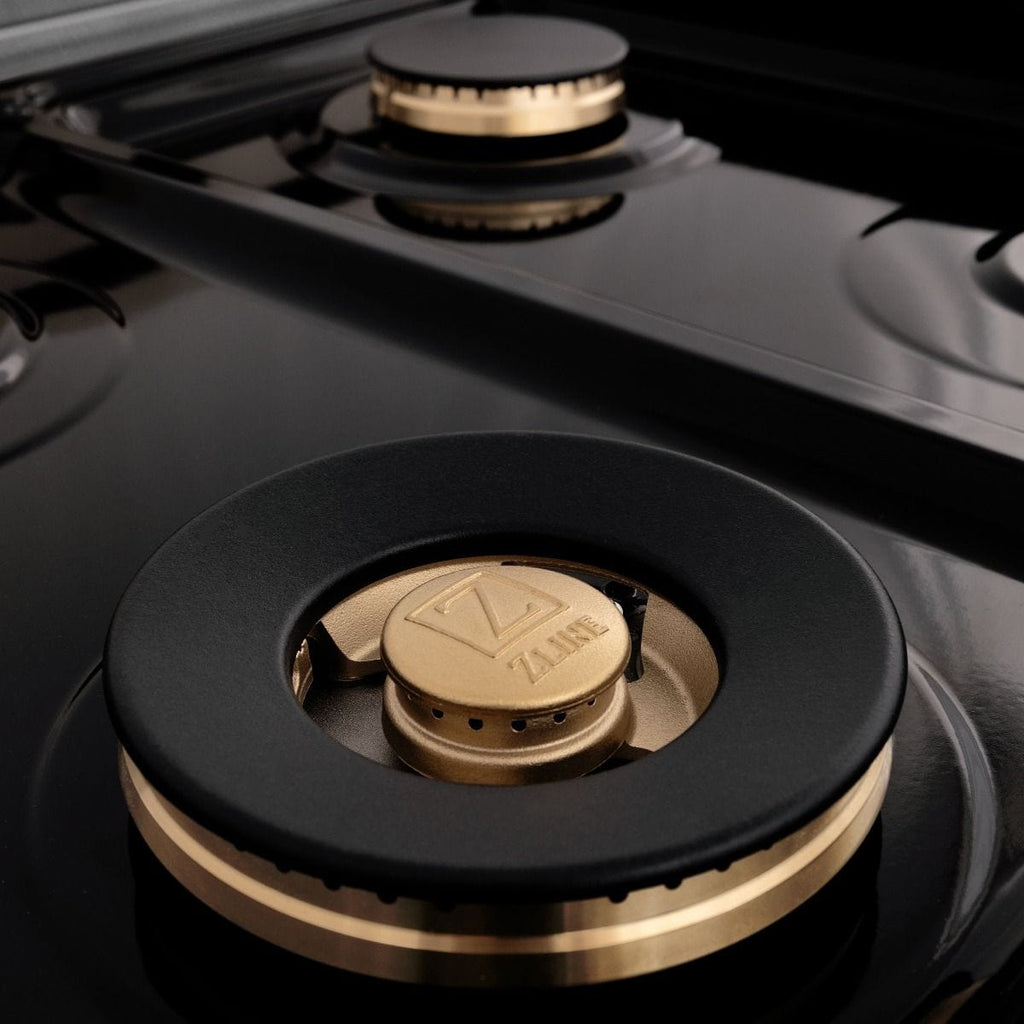 ZLINE 48" Dual Fuel Range, DuraSnow Stainless, Brass Burners, RAS-SN-BR-48