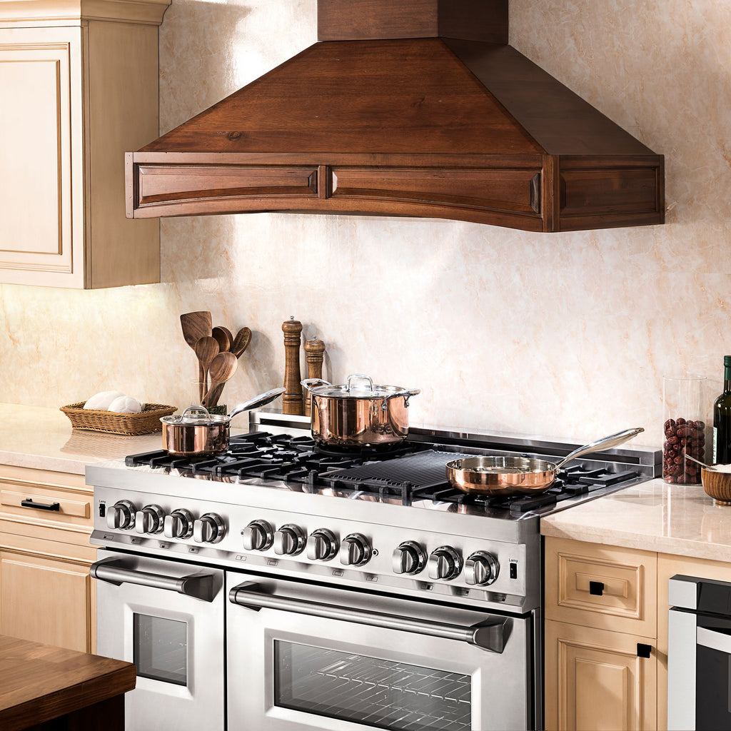 ZLINE 48" Dual Fuel Snow Stainless Range, Snow Stainless Door, RAS-SN-48