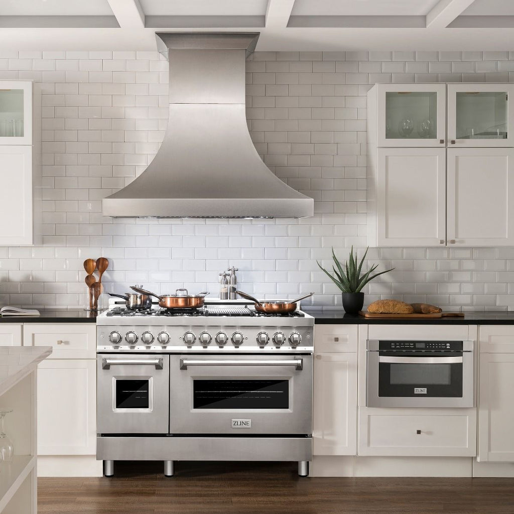 ZLINE 48" Gas Burner/Electric Oven Range Stainless, Brass Burners, RA-BR-48