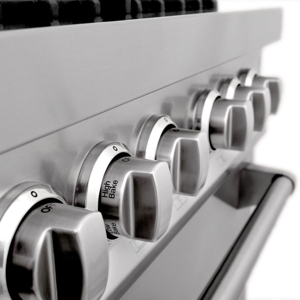 ZLINE 48" Gas Burner/Electric Oven Range Stainless, Brass Burners, RA-BR-48