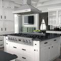 ZLINE 48 in. Porcelain Rangetop in Snow Stainless, 7 Gas Burners, RTS-48