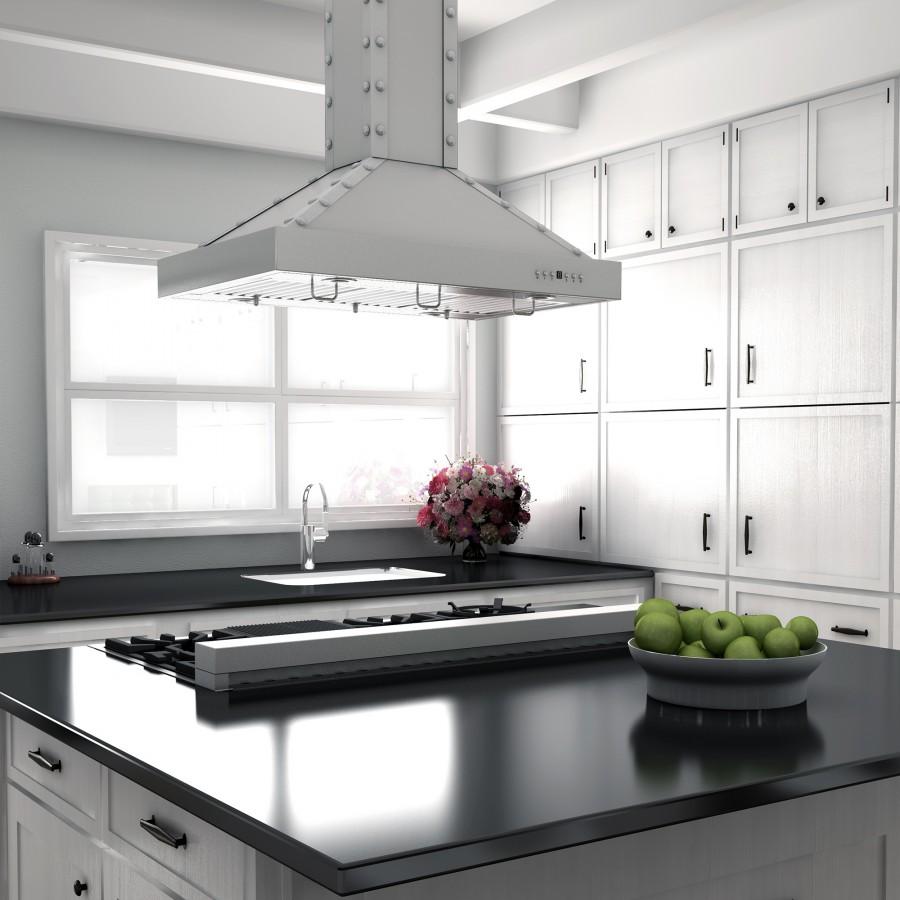 ZLINE 48 in. Porcelain Rangetop in Snow Stainless, 7 Gas Burners, RTS-48