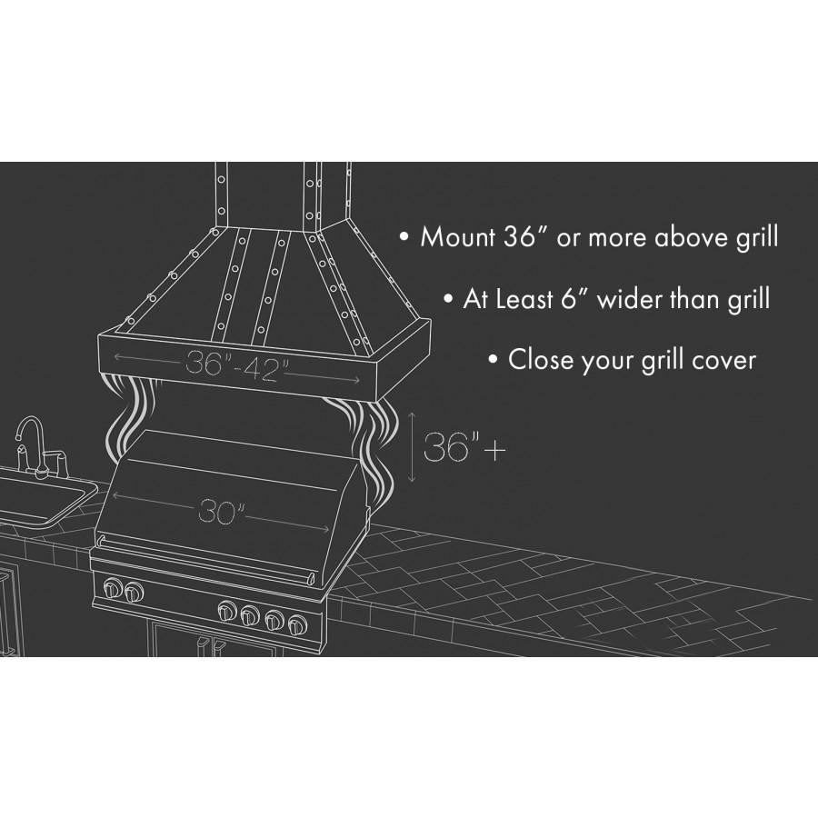 ZLINE 48" Outdoor/Indoor Stainless Steel Wall Range Hood, 667-304-48