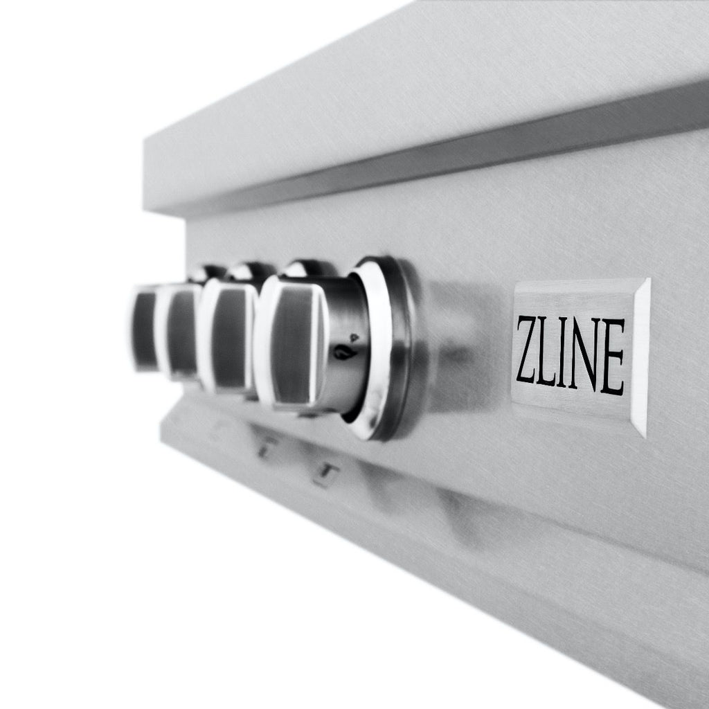 ZLINE 48" Porcelain Rangetop, DuraSnow®, 7 Brass Burners, RTS-BR-48