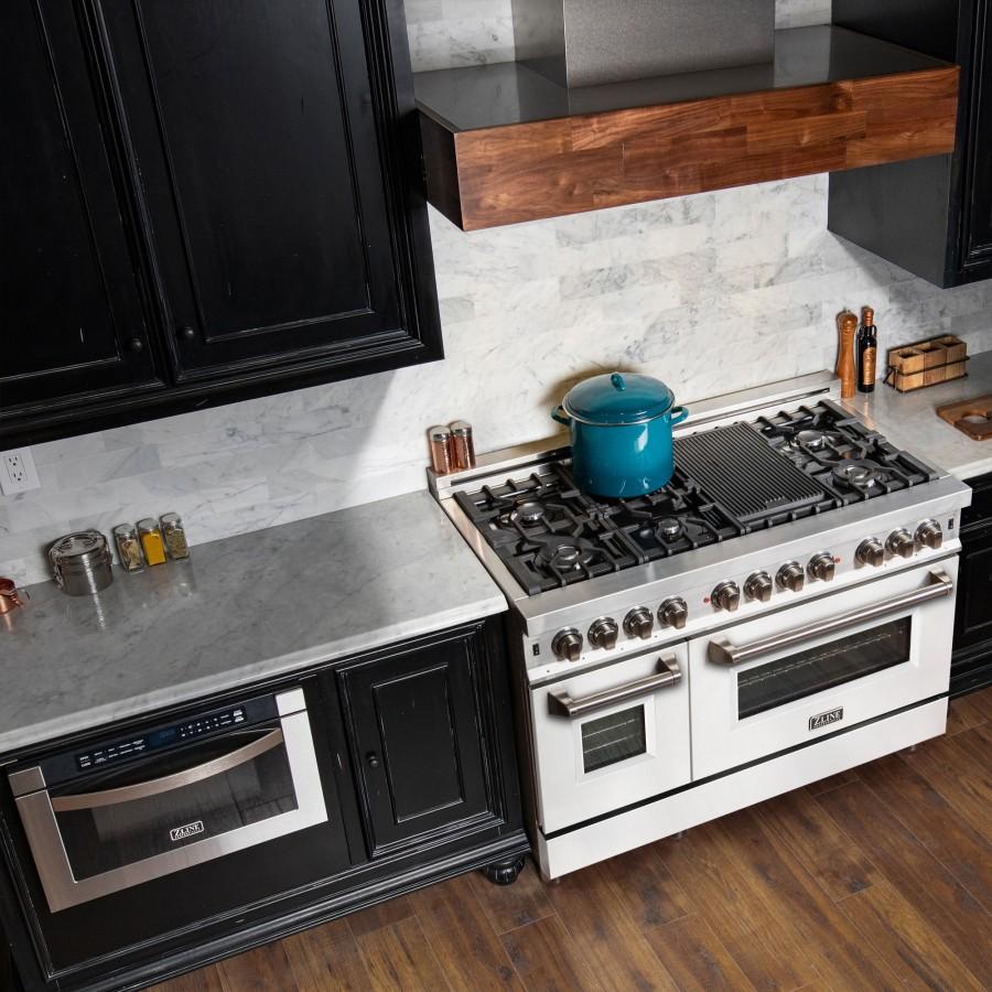ZLINE 48" Professional Dual Fuel Range with White Matte Door, RA-WM-48