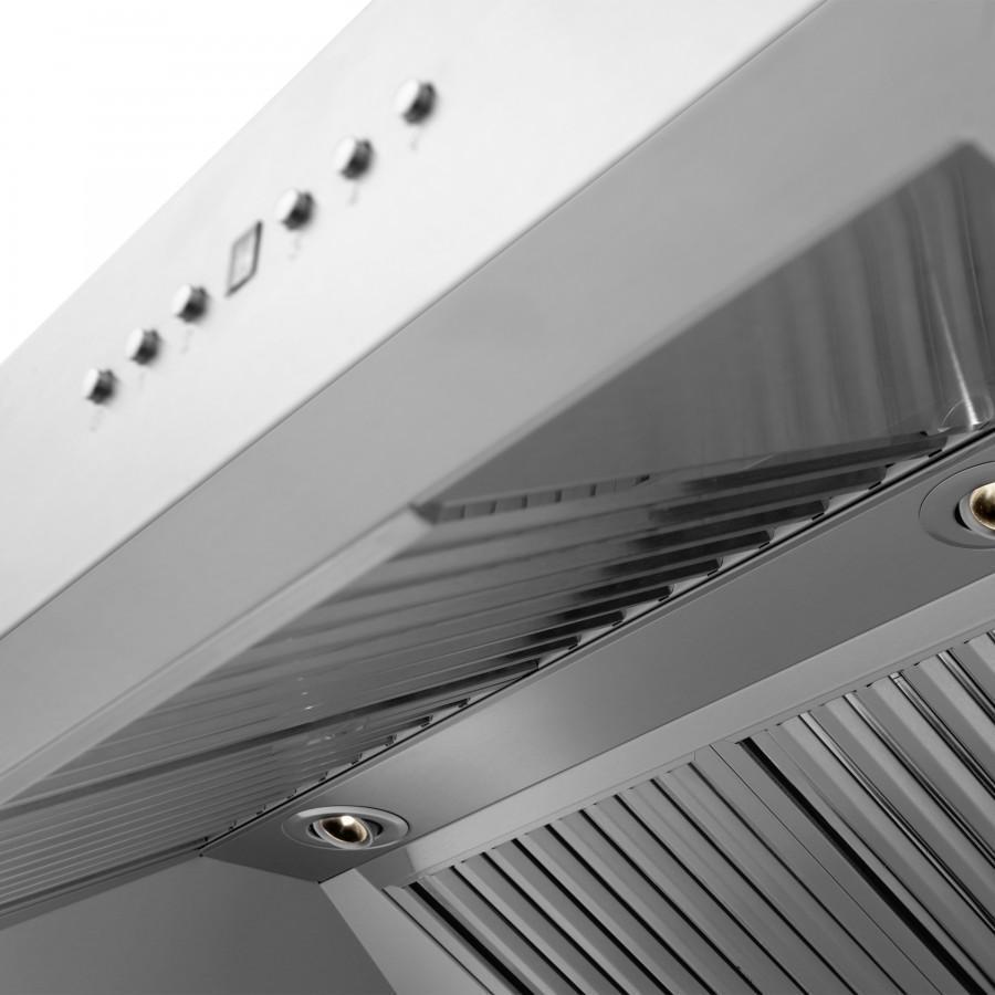 ZLINE 48" Professional Wall Range Hood, Built-in CrownSound® Bluetooth Speakers, 697CRN-BT-48