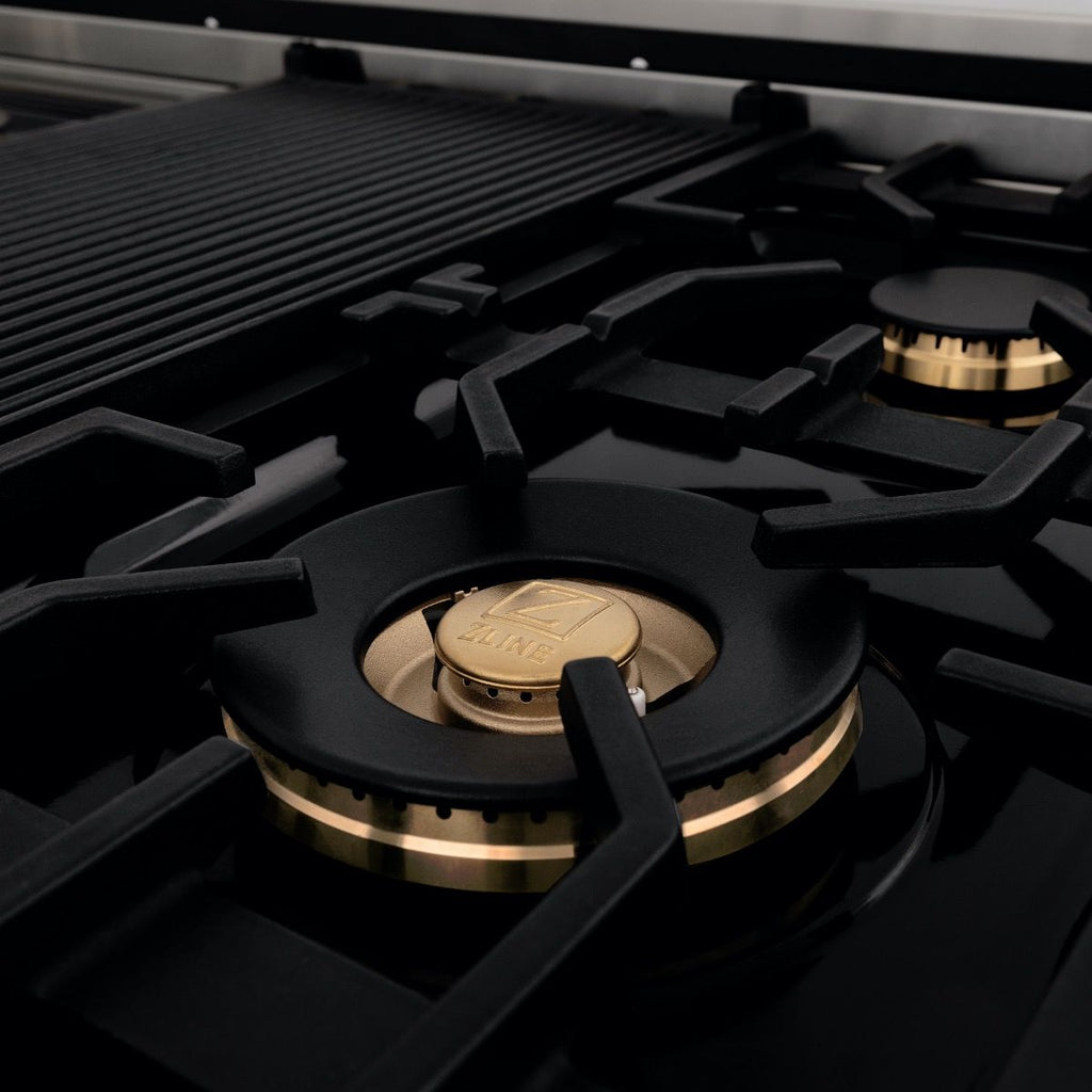 ZLINE 48" Rangetop With 7 Gas Brass Burners, RT-BR-48