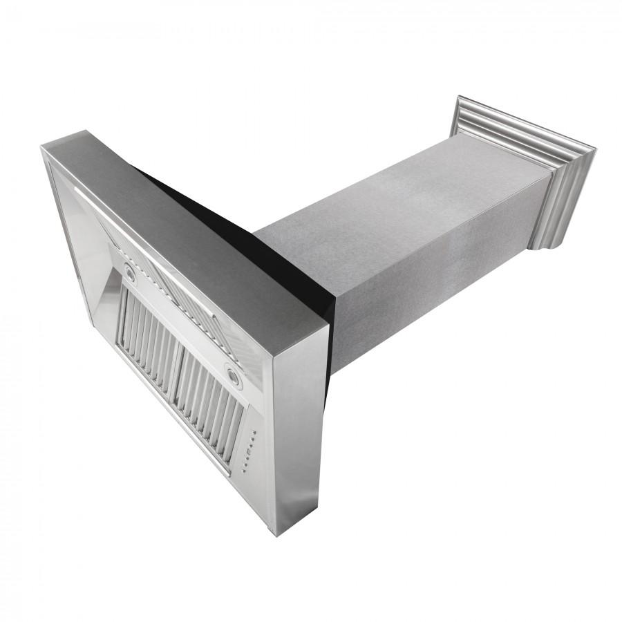 ZLINE 48" Snow Finish Wall Range Hood, Black Matte Shell, 8654BLM-48