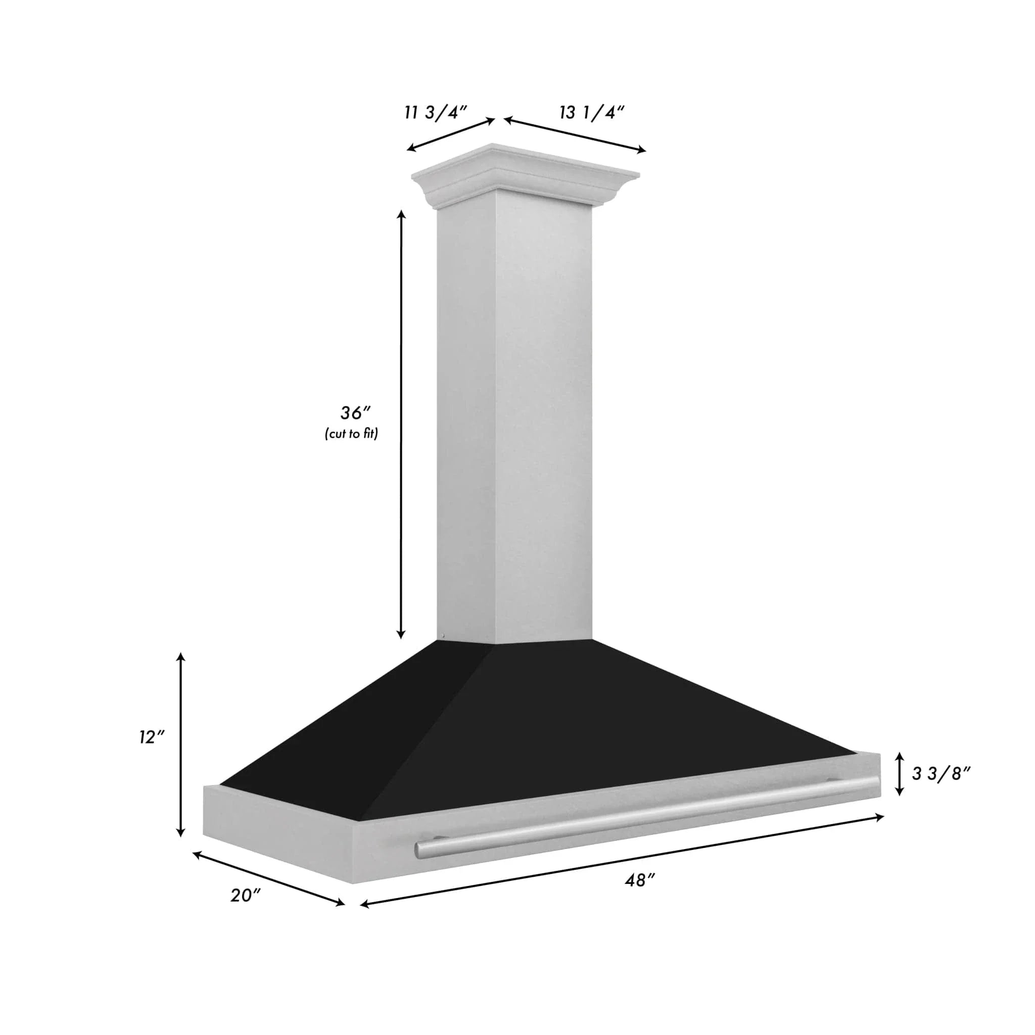 ZLINE 48" Stainless Range Hood Shell, Stainless Handle KB4SNX-BLM-48