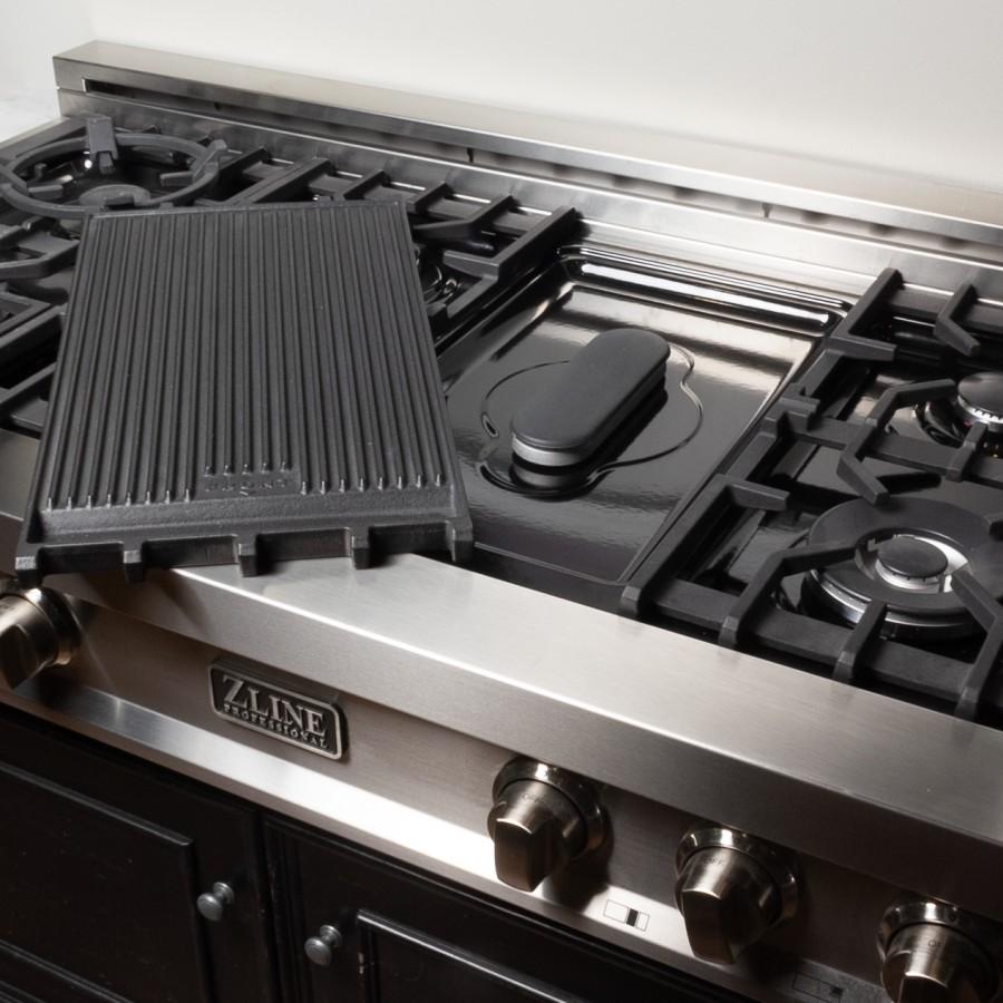 ZLINE 48" Stainless Steel 6.0 cu.ft. 7 Gas Burner/Electric Oven Range with Griddle RA48