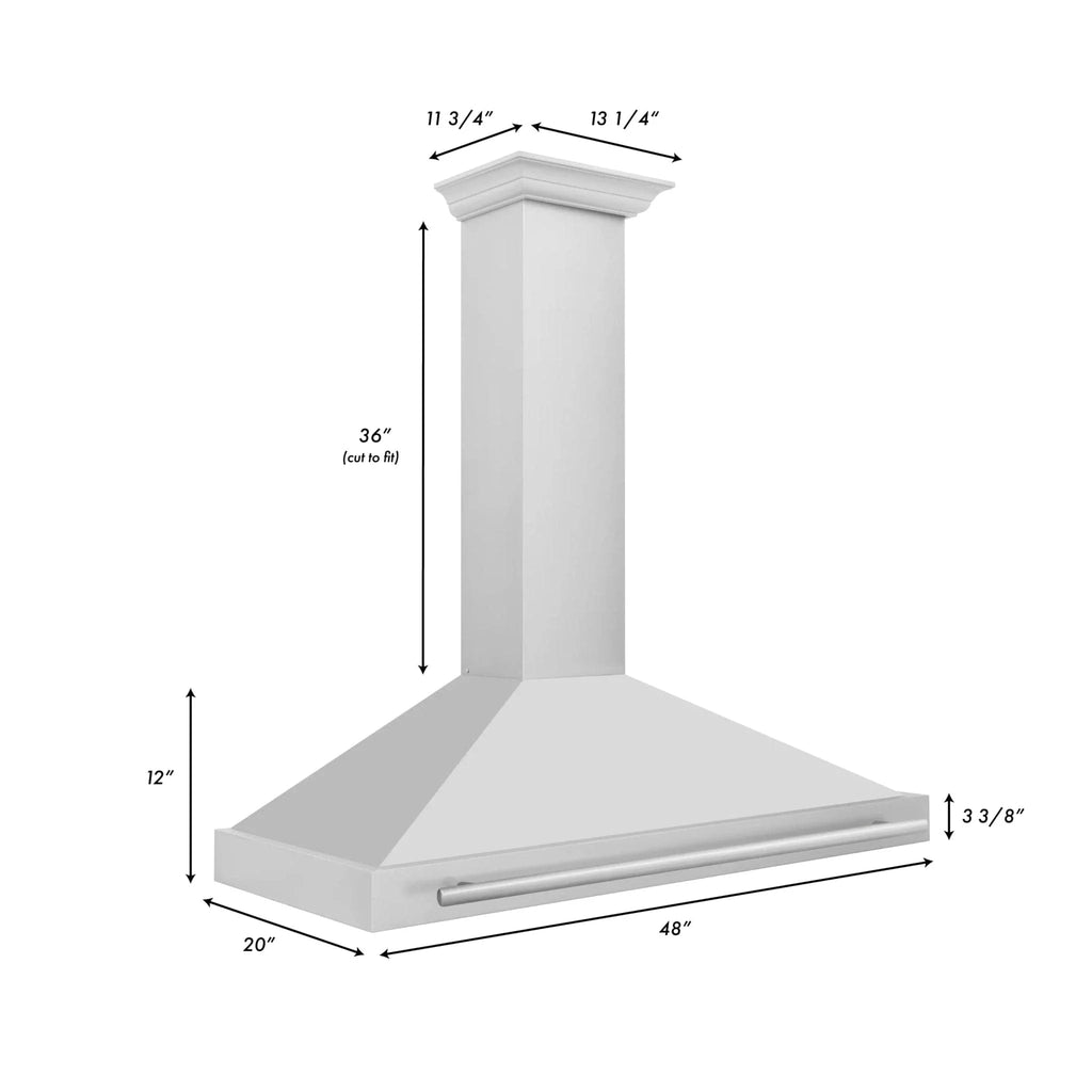 ZLINE 48" Stainless Steel Range Hood with Stainless Steel Handle KB4STX-48