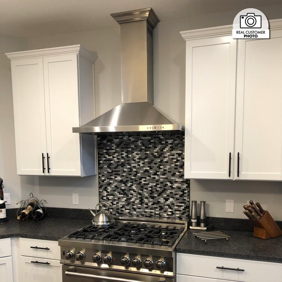 ZLINE 48" Stainless Steel Wall Range Hood, Crown Molding, KBCRN-48