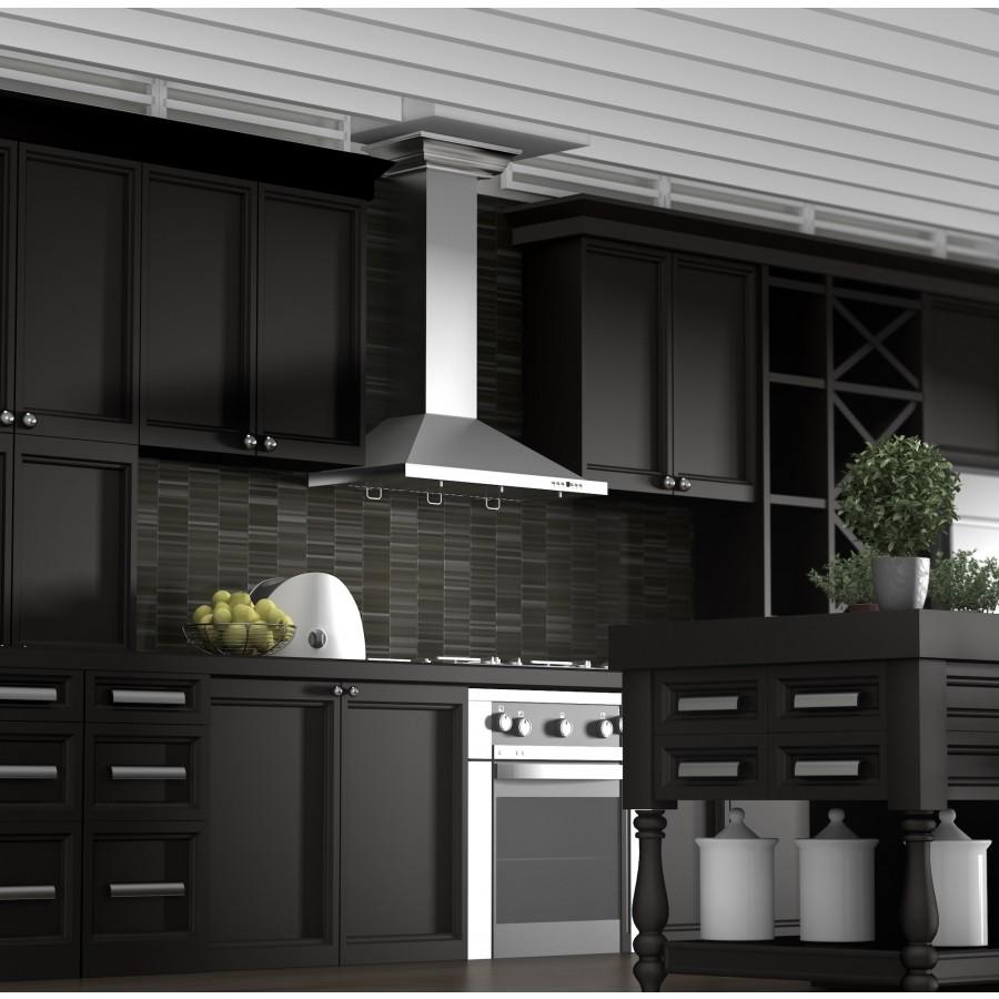 ZLINE 48" Stainless Steel Wall Range Hood, Crown Molding, KBCRN-48