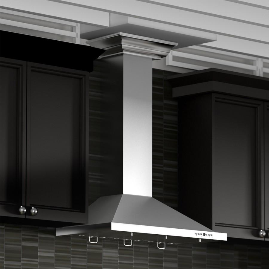 ZLINE 48" Stainless Steel Wall Range Hood, Crown Molding, KBCRN-48