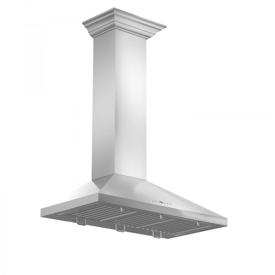 ZLINE 48" Stainless Steel Wall Range Hood, Crown Molding, KL2CRN-48