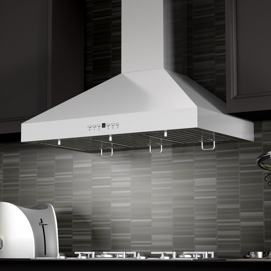 ZLINE 48" Stainless Steel Wall Range Hood, Crown Molding, KL3CRN-48