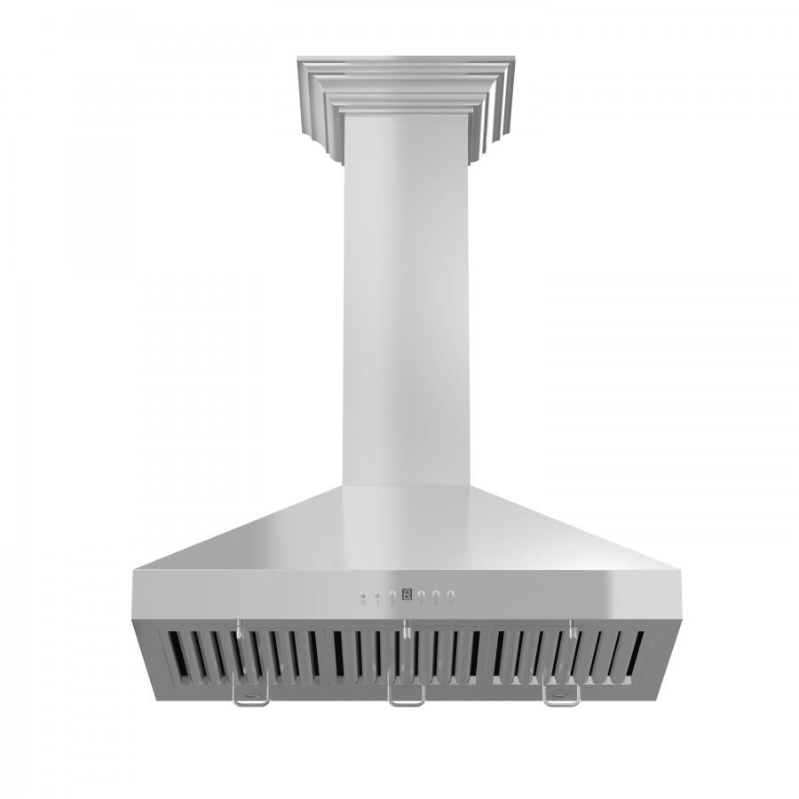 ZLINE 48" Stainless Steel Wall Range Hood, Crown Molding, KL3CRN-48