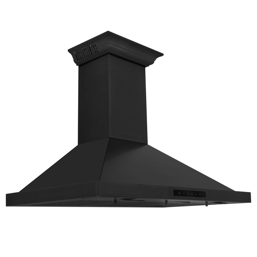 ZLINE 48" Wall Black Stainless Range Hood, Crown Speaker, BSKBNCRN-BT-48