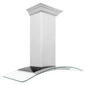 ZLINE 48" Wall Range Hood, Snow Finish Stainless & Glass, 8KN4S-48