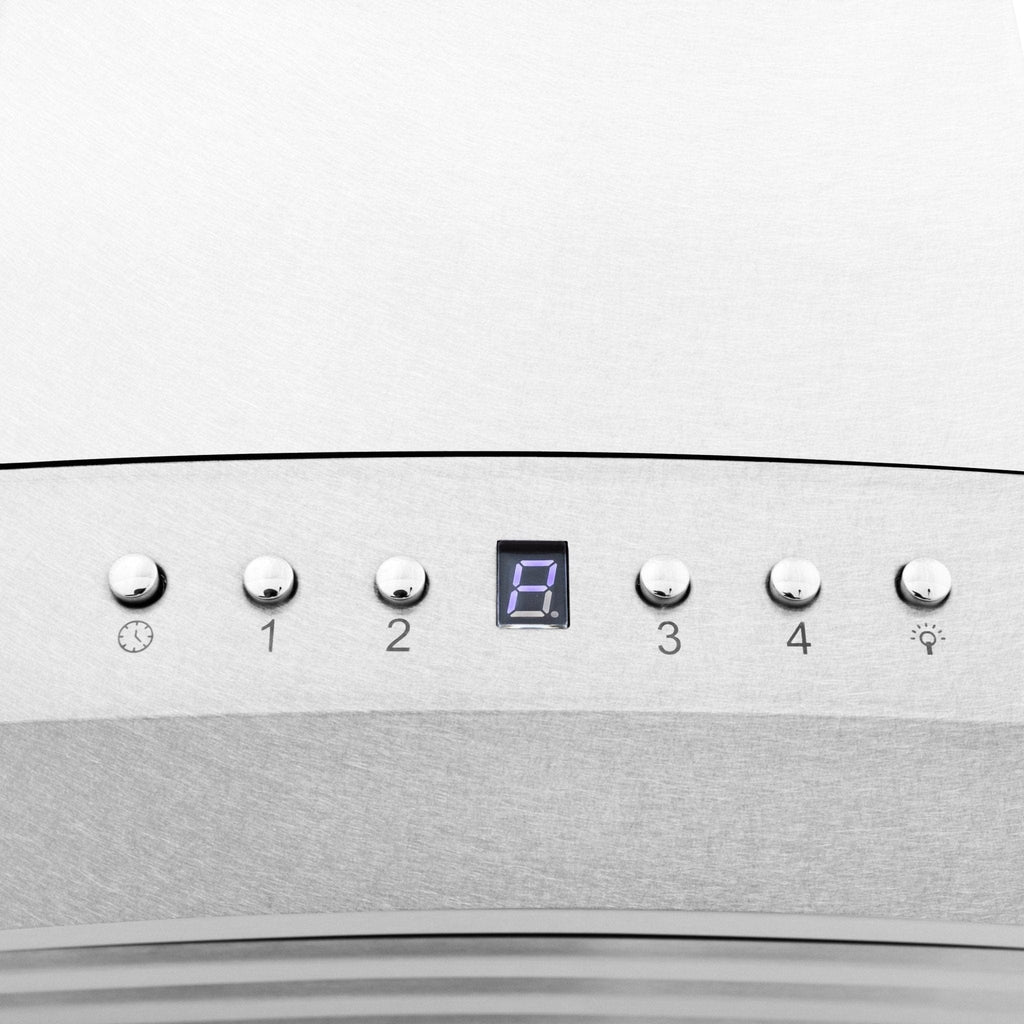 ZLINE 48" Wall Range Hood, Snow Finish Stainless & Glass, 8KN4S-48