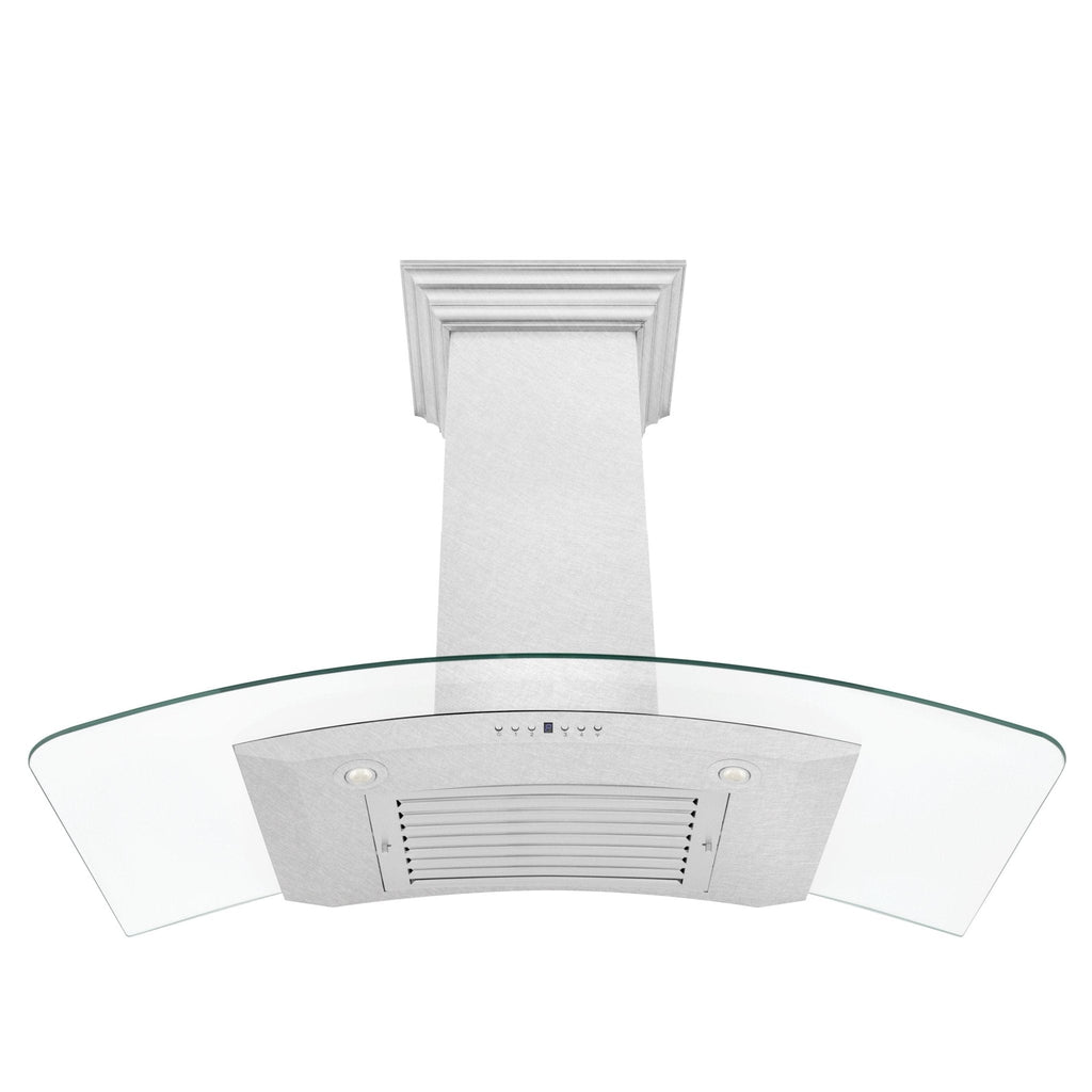 ZLINE 48" Wall Range Hood, Snow Finish Stainless & Glass, 8KN4S-48