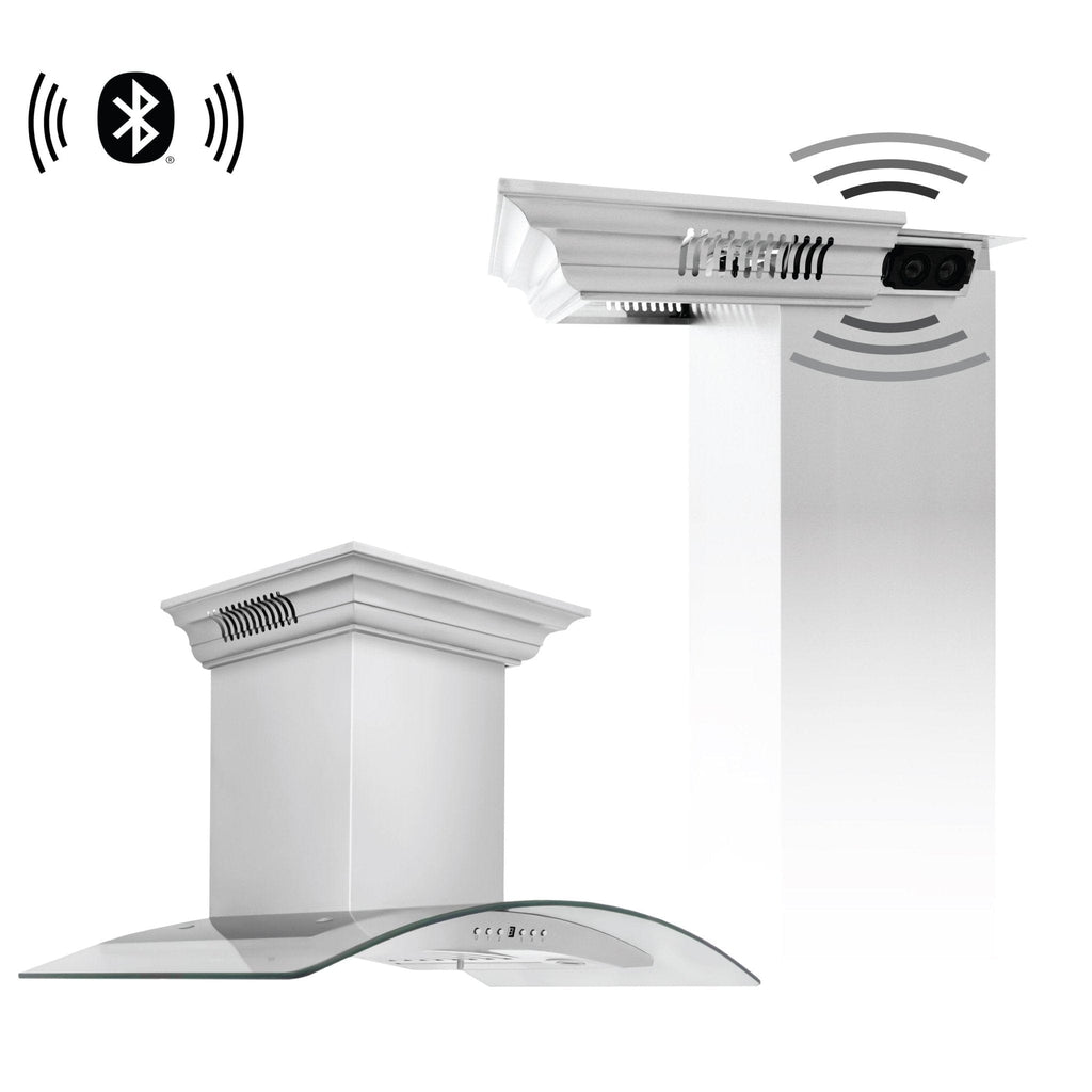 ZLINE 48" Wall Stainless Range Hood, Bluetooth Speakers, KN4CRN-BT-48