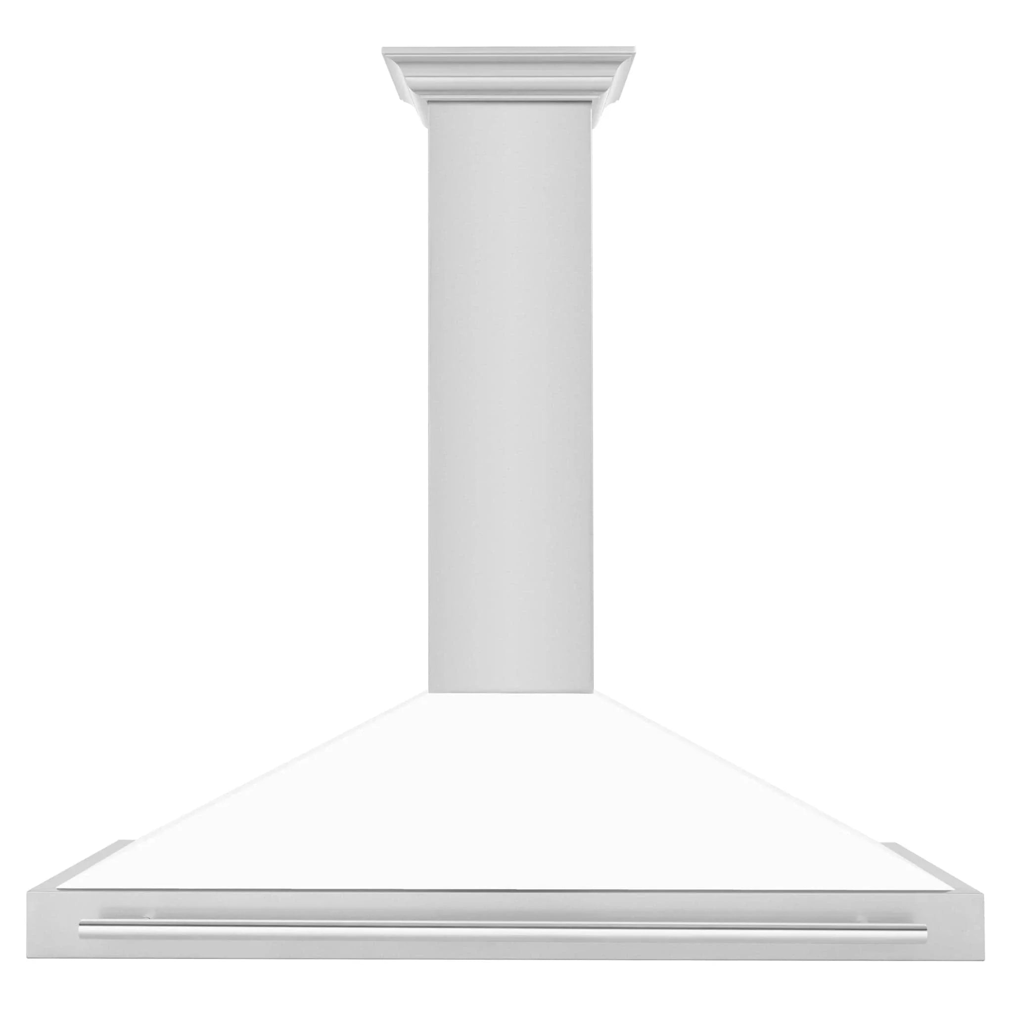 ZLINE 48" White Matte Range Hood, Stainless Steel Handle KB4SNX-WM-48