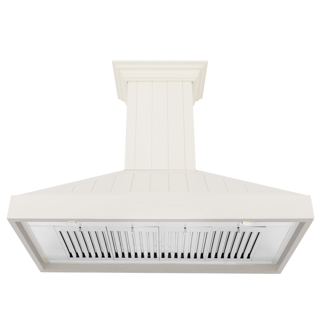 ZLINE 48" Wooden Wall Mount Range Hood in Cottage White, KPTT-48