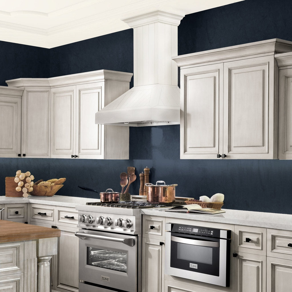 ZLINE 48" Wooden Wall Mount Range Hood in Cottage White, KPTT-48