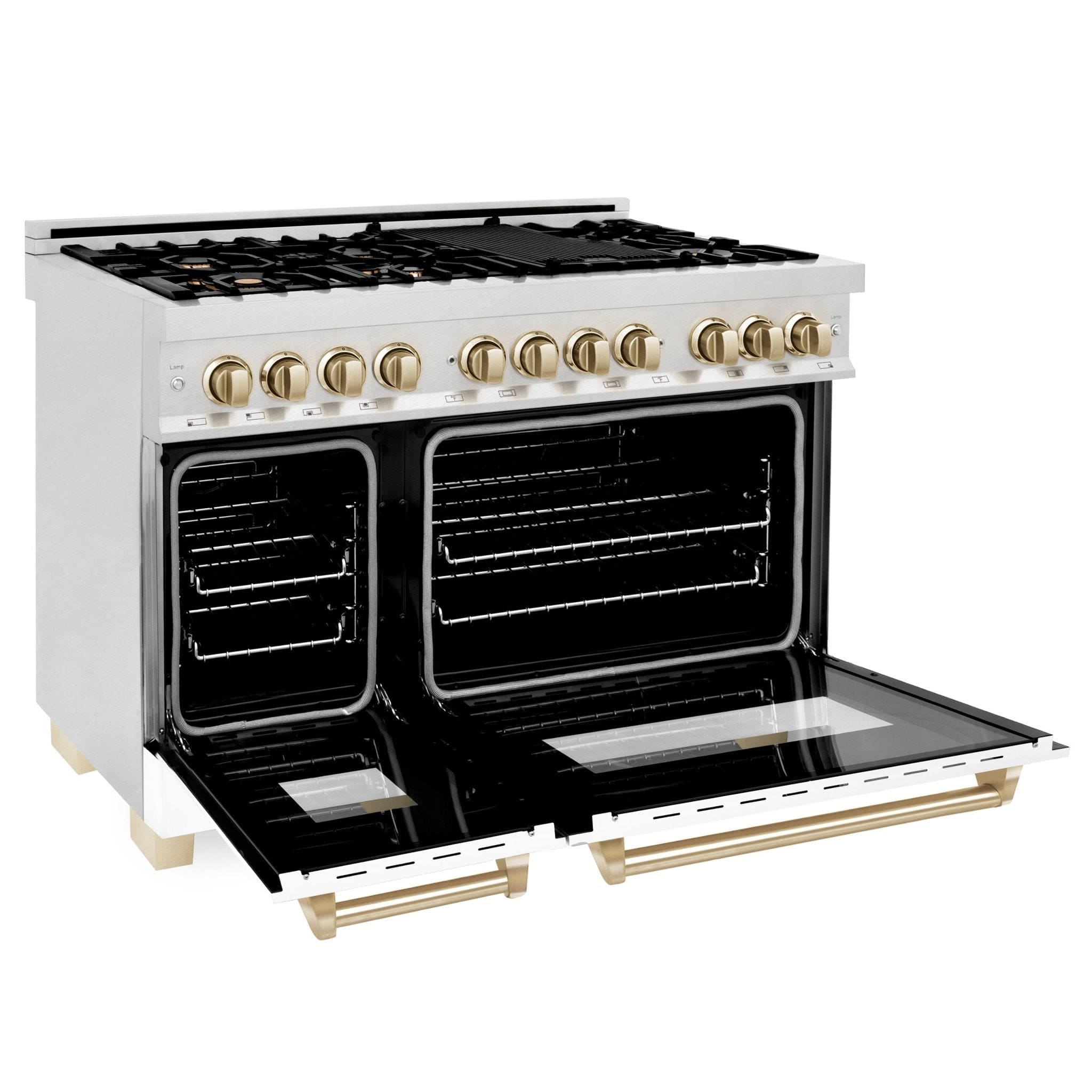 ZLINE 48"Autograph Range Dual Fuel, DuraSnow, White Door,RASZ-WM-48-CB
