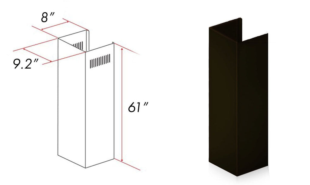 ZLINE 5 Ft. Chimney Extension For Ceilings Up To 12.5 Ft. 8KBB-E