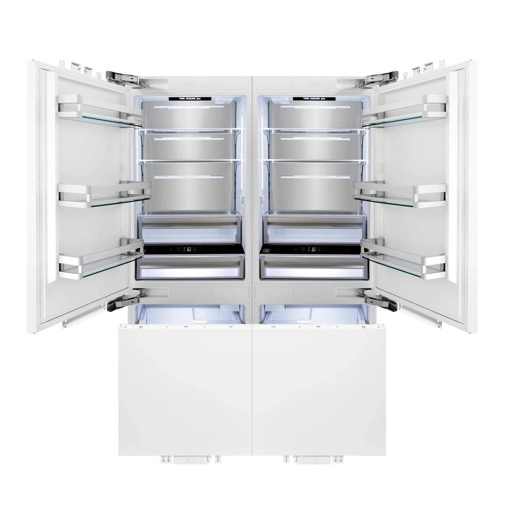 ZLINE 60" 32.2 cu. Ft. Panel Ready Built-In 4-Door French Door Refrigerator with Internal Water and Ice Dispenser RBIV-60