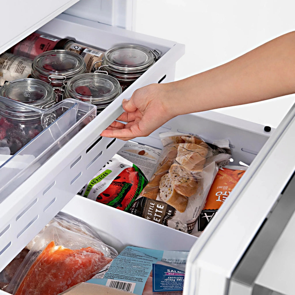ZLINE 60" Autograph 32.2 cu. ft. 4-Door French Door Fridge Water/Ice Dispenser Stainless Steel Gold Accents RBIVZ-304-60-G