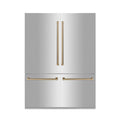 ZLINE 60" Autograph 32.2 cu. ft. 4-Door French Door Fridge Water/Ice Dispenser Stainless Steel Gold Accents RBIVZ-304-60-G