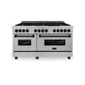 ZLINE 60" Autograph Edition Dual Fuel Range, DuraSnow, RASZ-SN-60-MB