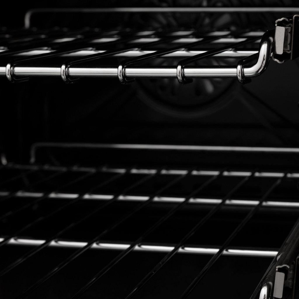 ZLINE 60" Dual Fuel Range, Black Stainless, Brass Burners, RAB-60