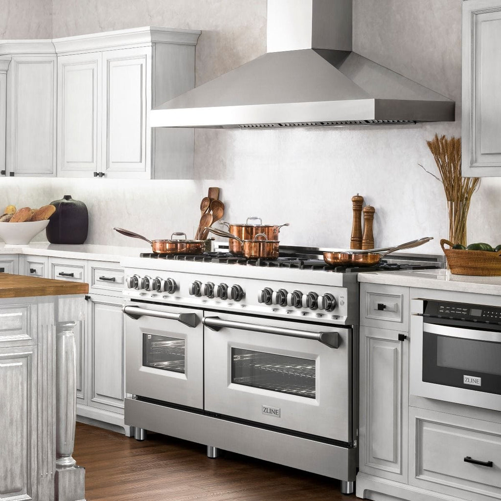 ZLINE 60" Dual Fuel Range In Stainless Steel, Brass Burners, RA-BR-60