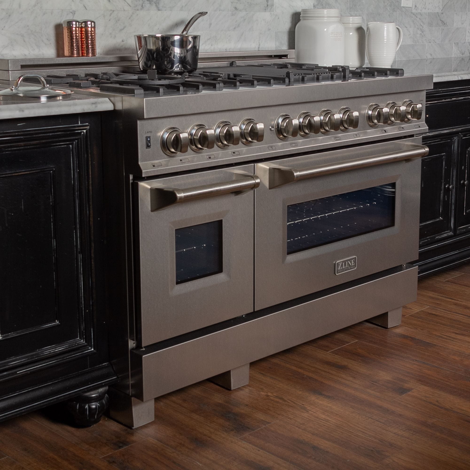 ZLINE 60" Dual Fuel Range, Snow Stainless, Brass Burners, RAS-SN-BR-60