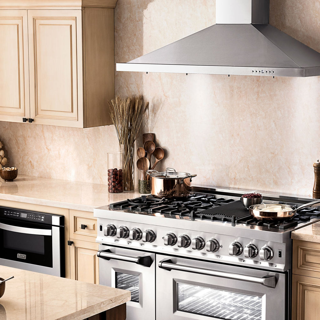 ZLINE 60" Dual Fuel Range, Snow Stainless, Brass Burners, RAS-SN-BR-60