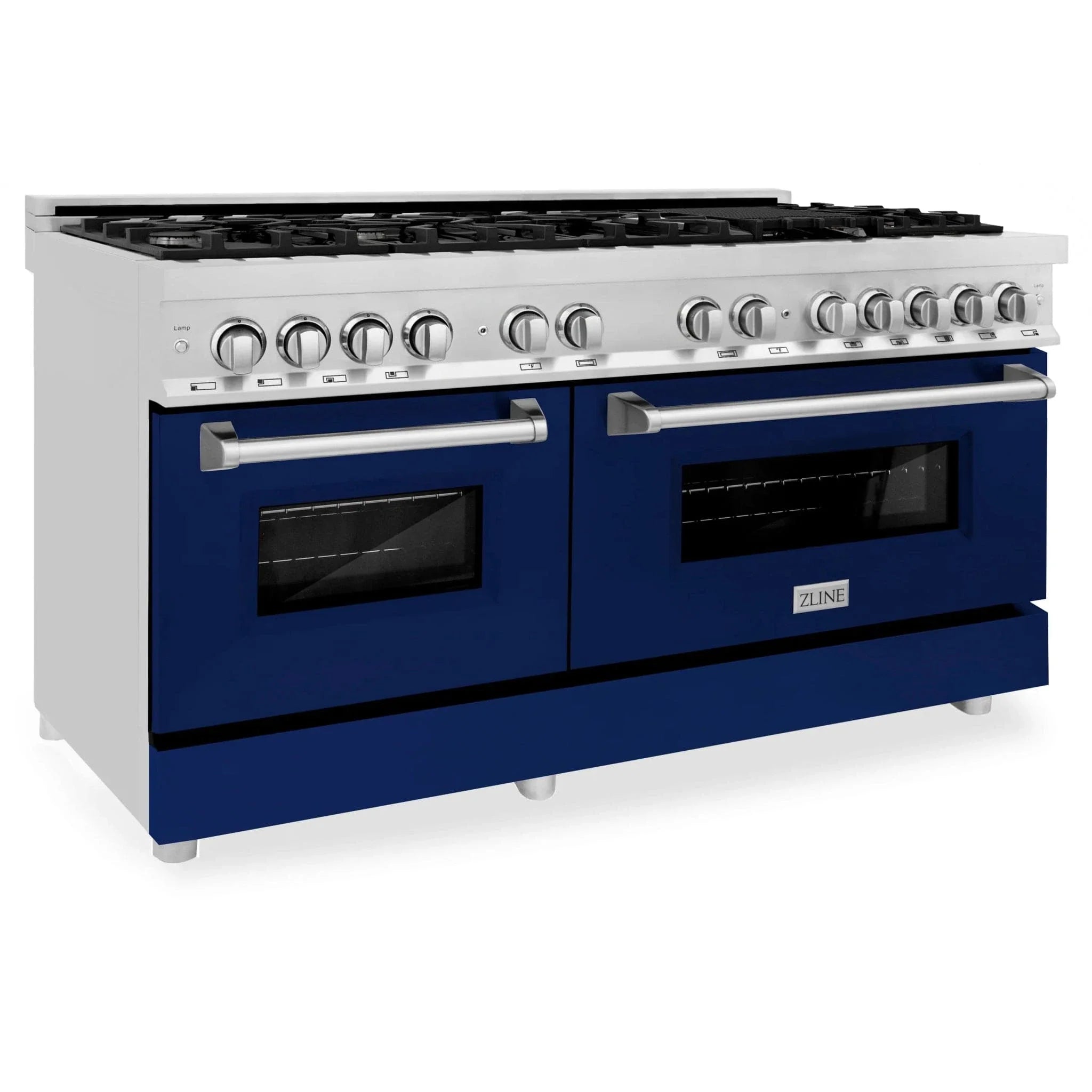 ZLINE 60" Professional Dual Fuel Range with Blue Matte Door, RA-BM-60