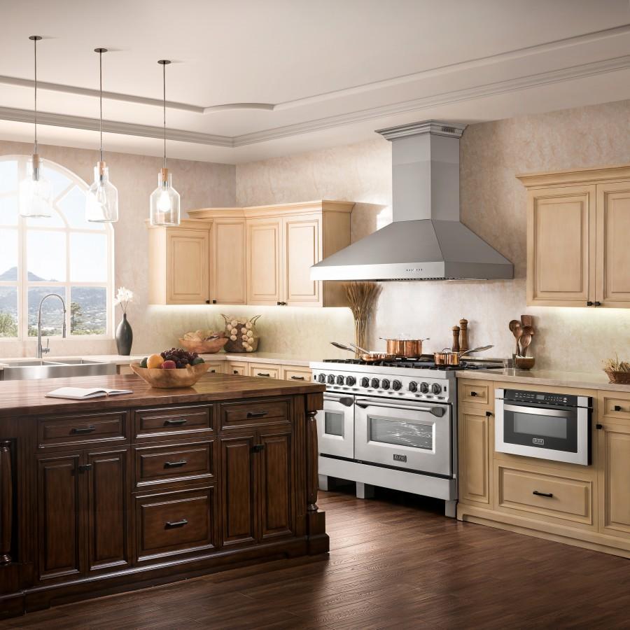 ZLINE 60" Professional Wall Range Hood, Built-in CrownSound Bluetooth Speakers, 697CRN-BT-60