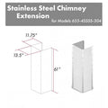 ZLINE 61" Extended Chimney and Crown, 655-4SSSS-36-304-E