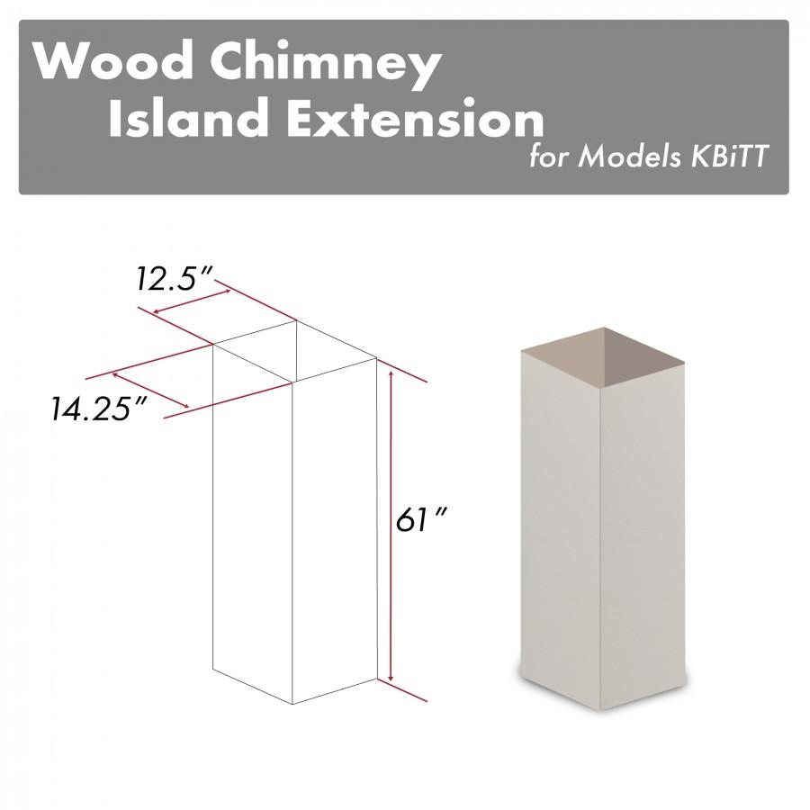 ZLINE 61" Wooden Chimney Extension, Ceilings up to 12.5', KBiTT-E