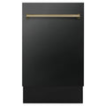ZLINE Autograph 18" Dishwasher Black Stainless, Bronze, DWVZ-BS-18-CB