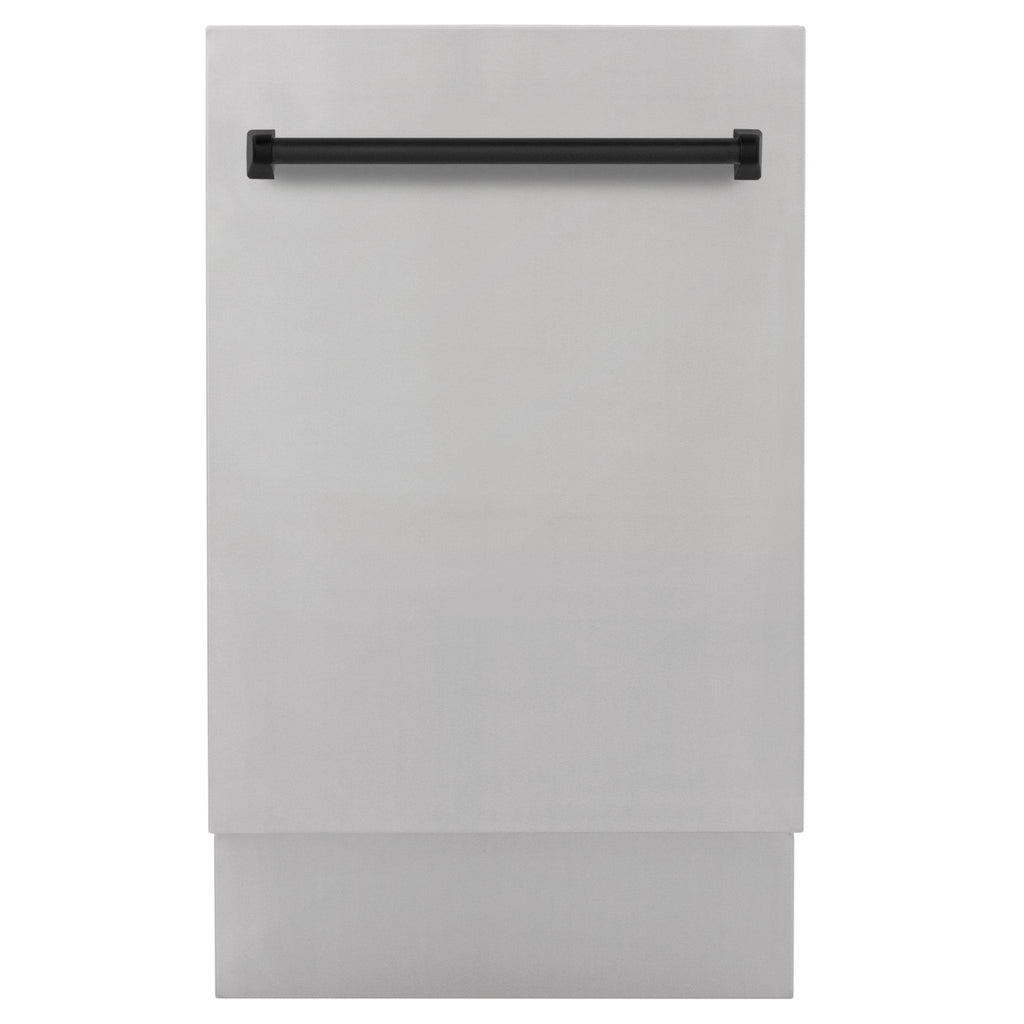 ZLINE Autograph 18" Dishwasher Stainless Door, Black DWVZ-304-18-MB